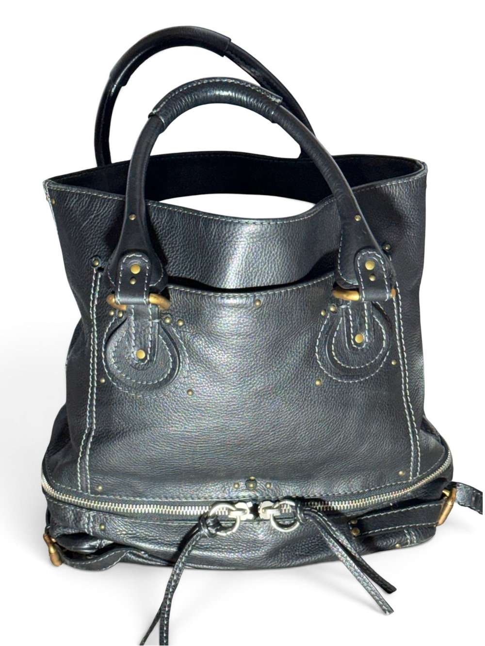 Chloe Paddington Large Leather Tote Bag - Black with COA